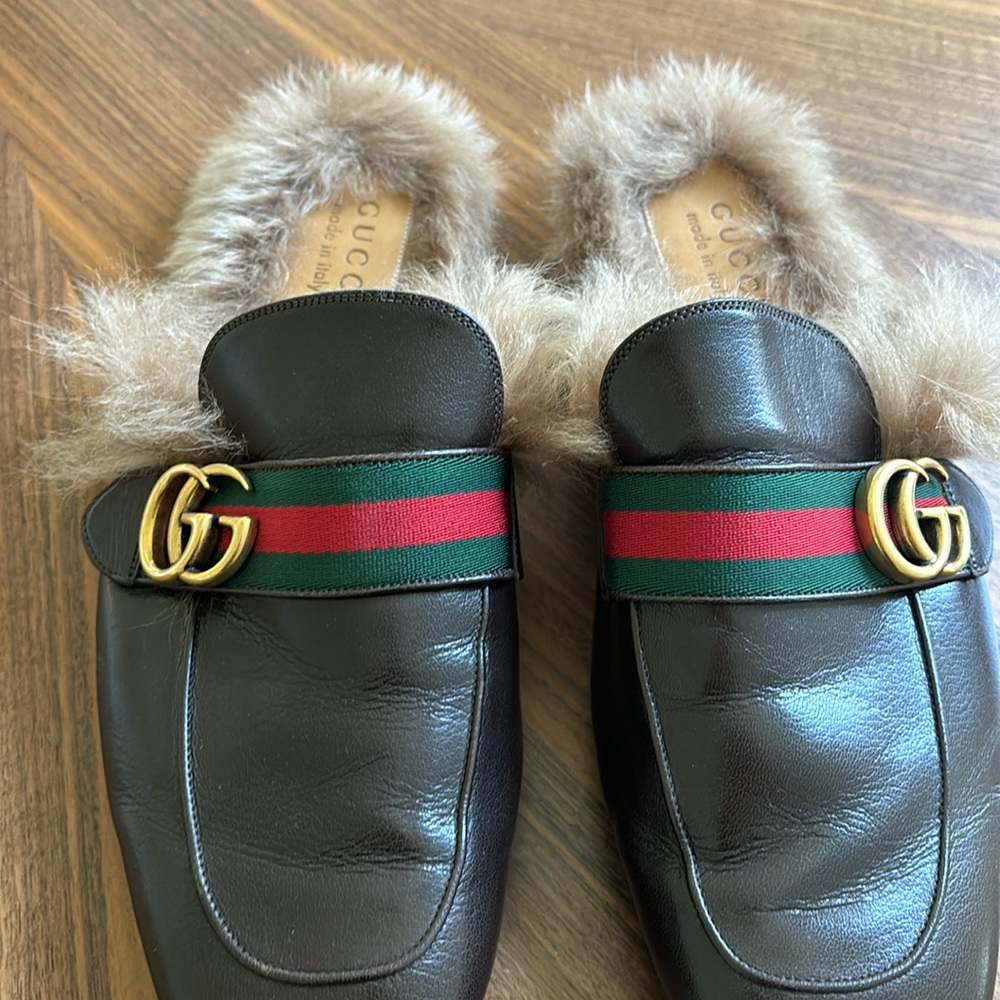 Men’s Authentic Gucci Cocoa leather Princetowns